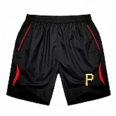 Men's Pittsburgh Pirates Black Red Stripe MLB Shorts,baseball caps,new era cap wholesale,wholesale hats